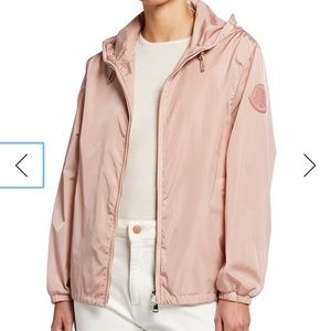 Size one brand new with tags cute fun light pink Moncler windbreaker.